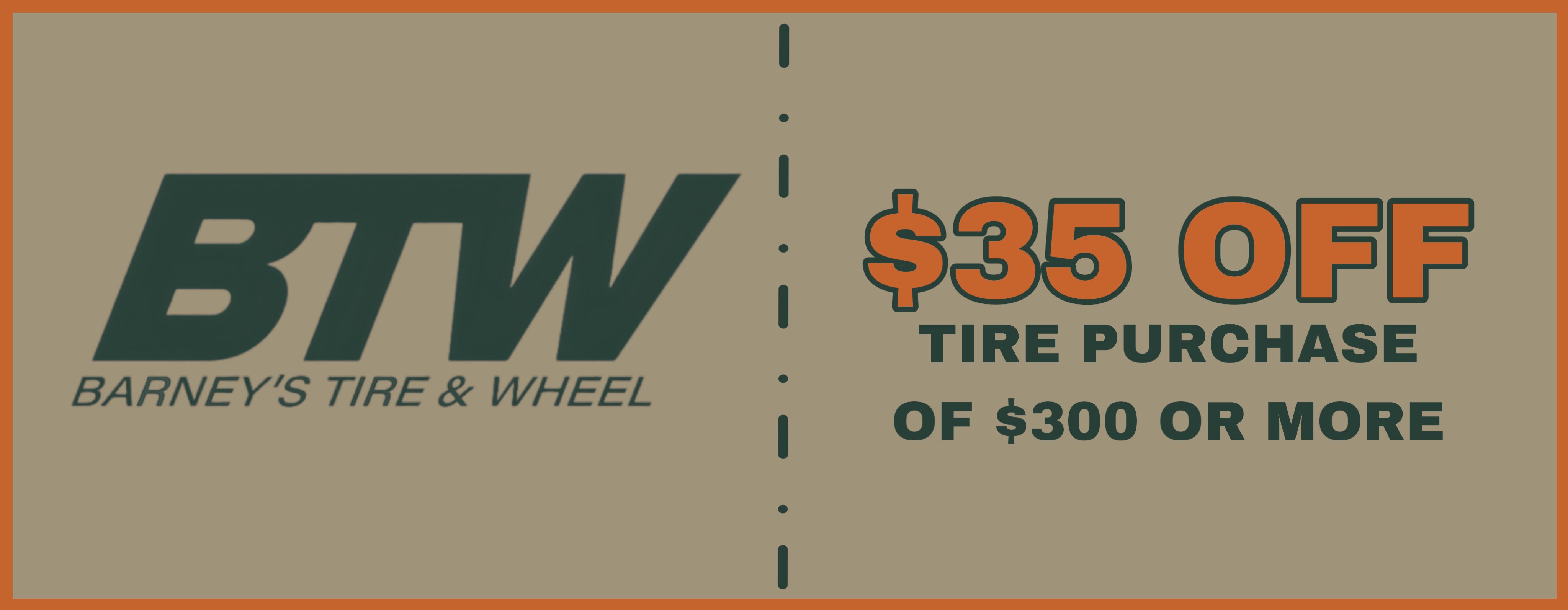 $35 Off Tire Purchase Special